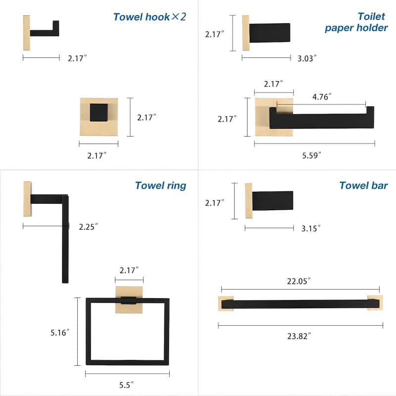 PROOX 5 Piece Bathroom Hardware Sets