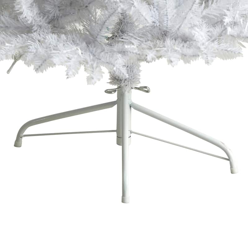 6ft White Artificial Christmas Tree - Pre-Lit with 250 Warm White Lights & Bendable Branches - Slim Holiday Decor - 72