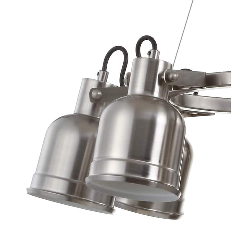 Liam 26.5" 8-Light Metal LED Pendant Chandelier, Nickel by JONATHAN Y
