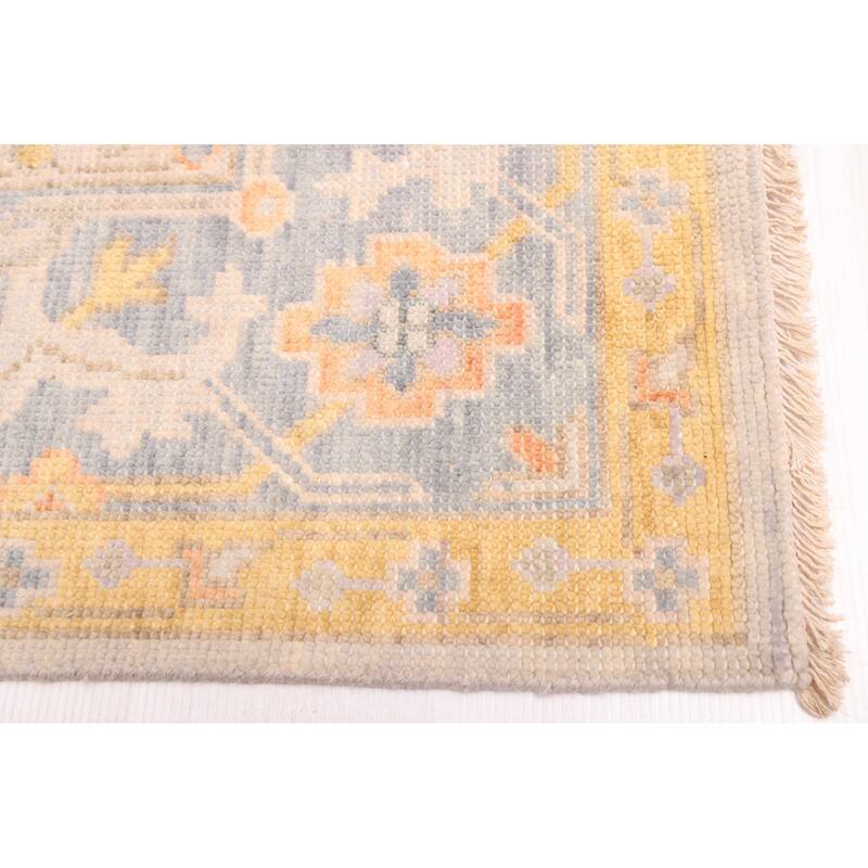 ECARPETGALLERY Hand-knotted Modern Oushak Light Grey Wool Rug - 7'11 x 10'0