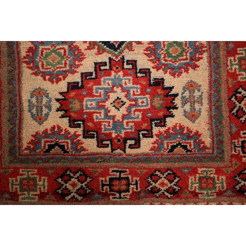 Geometric Kazak Oriental Foyer Rug Handmade Traditional Wool Carpet - 2'0" x 3'0"