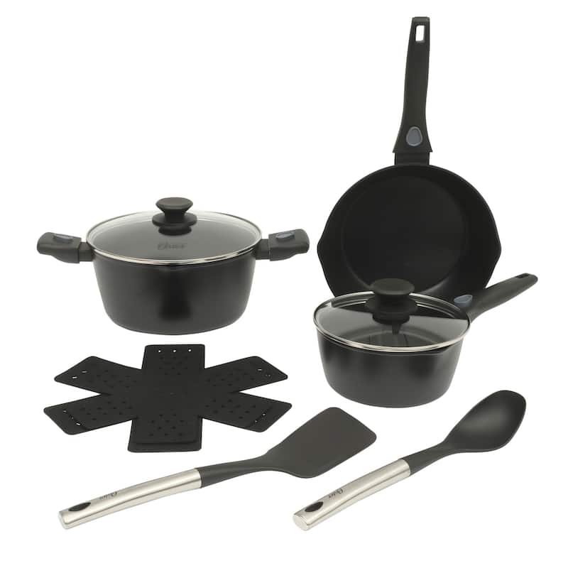 Oster SmartHandle Advance 13-Piece or 18-Piece Nonstick Cookware Set With Utensils & Pan Protectors - Black/Black 