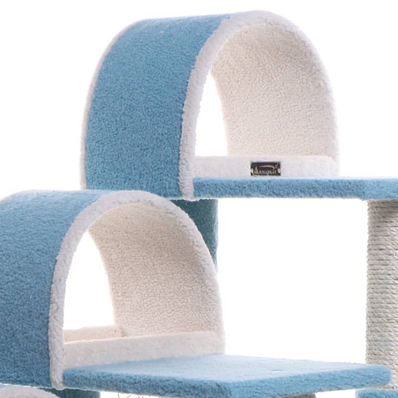 38" High Ivory Real Wood Cat Step Stairs ramp, Cat Sratcher For Pets Cats