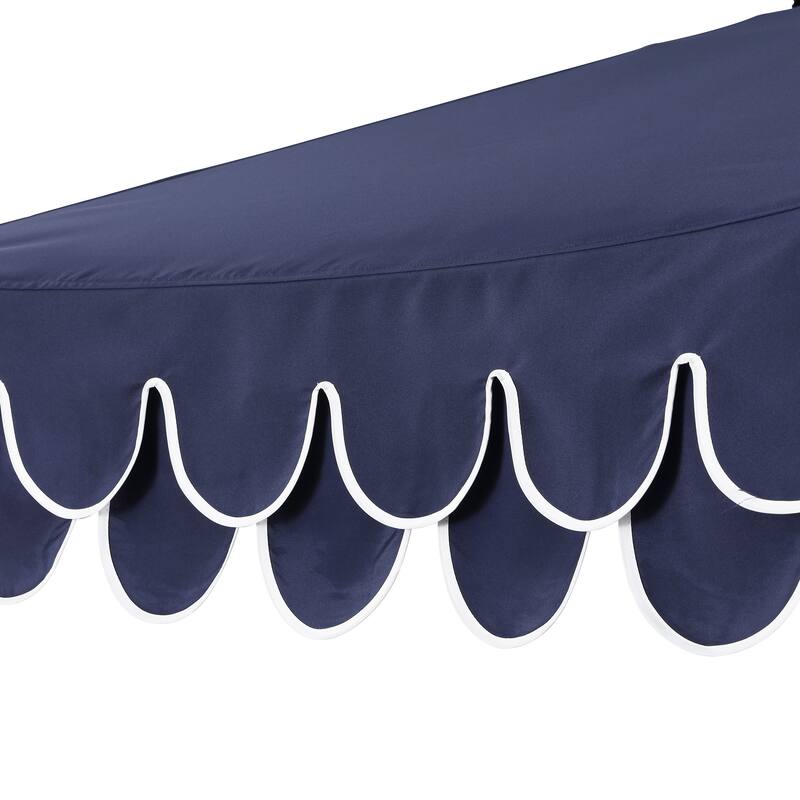 9ft Fringe Patio Umbrella Auto-Tilt, Crank, by JONATHAN Y