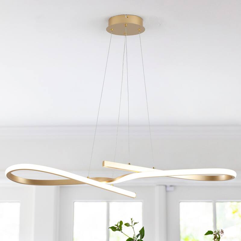 33.07-inch Dimmable Modern LED Chandelier for Dining Room Kitchen