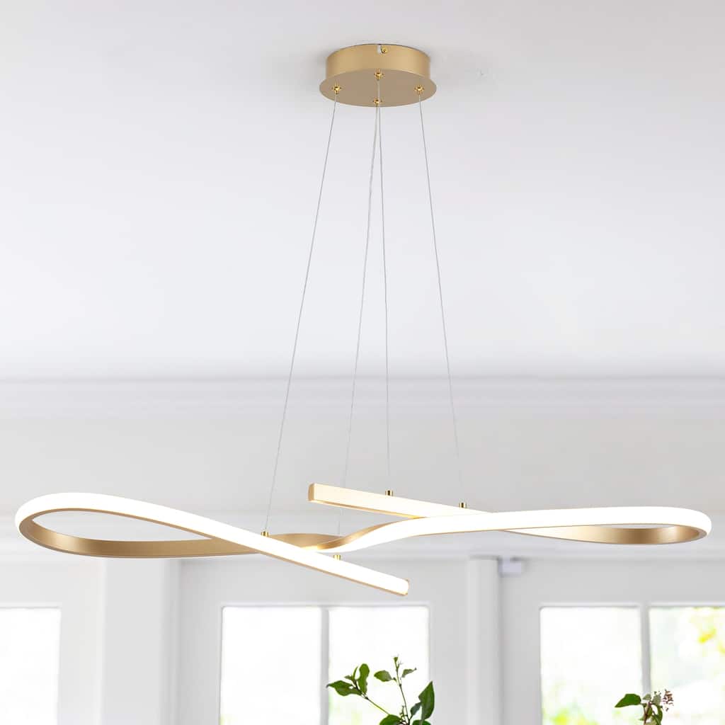 33.07-inch Dimmable Modern LED Chandelier for Dining Room Kitchen