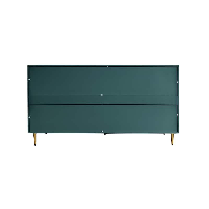 Sideboard Cabinet with 4 Door, Wood Storage Cabinet with Gold Knobs and Legs, Entryway Table with Adjustable Shelves