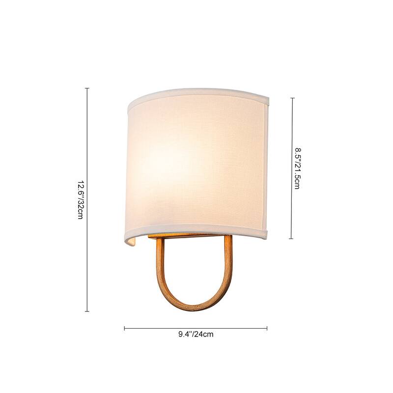 1-Light Modern Ivory Fabric Wall Sconce