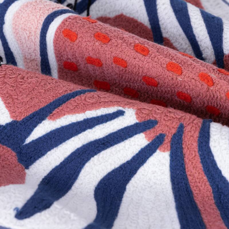 Sevita Coral Red/Ensign Blue Transitional Animal-Print Cotton Throw Pillow, 20" x 20"