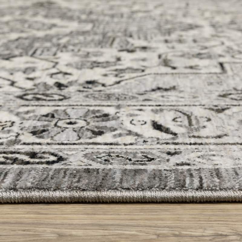 Style Haven Cádiz Compass Medallion Grey/Ivory Area Rug