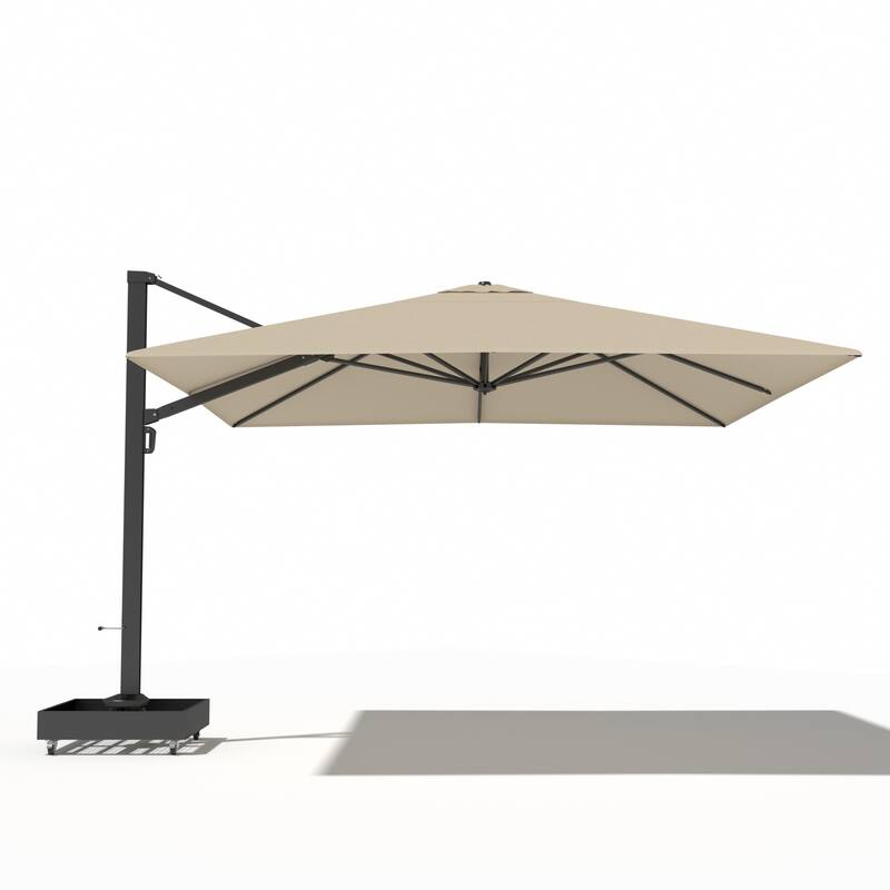 Outdoor Patio Umbrella,12 x 12 Shade Area with Base for Outdoor Dining Relax - Khaki