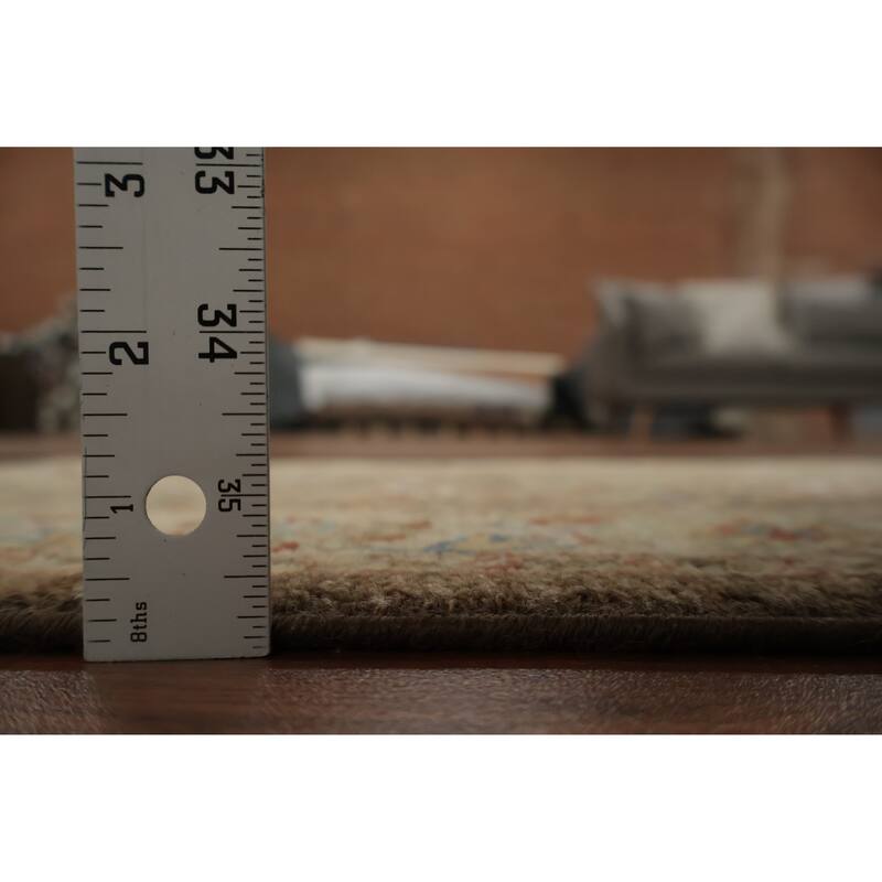 Hand Knotted Oriental 100% Wool Carpet Traditional All-Over Brown Peshawar Area Rug - 3' 2'' X 2' 0''