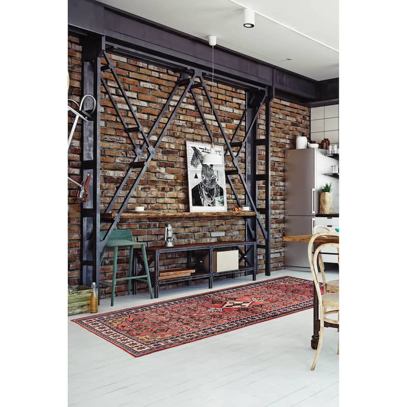 ECARPETGALLERY Hand-knotted Andelz Red Wool Rug - 3'8 x 9'9