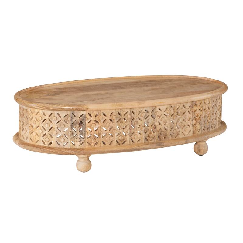 Linon Jennifer Boho Oval Coffee Table