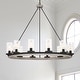 preview thumbnail 13 of 28, Allegray 12-light Farmhouse Faux Wood Wagon Wheel Chandelier with UL Certified - 42 inches Driftwood
