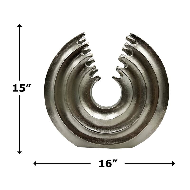 15 Inch Tall Decorative Handmade Aluminum Round Flower Vase