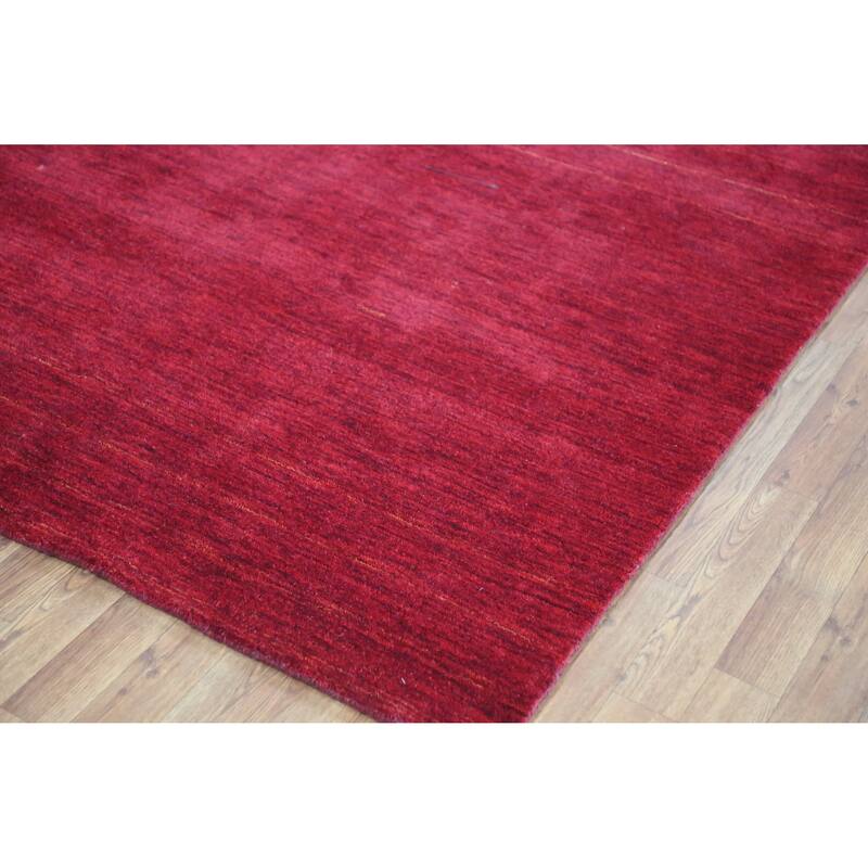 Hand Knotted Oriental 100% Wool Carpet Tribal Tribal Red Gabbeh Area Rug - 8' 0'' X 5' 2''