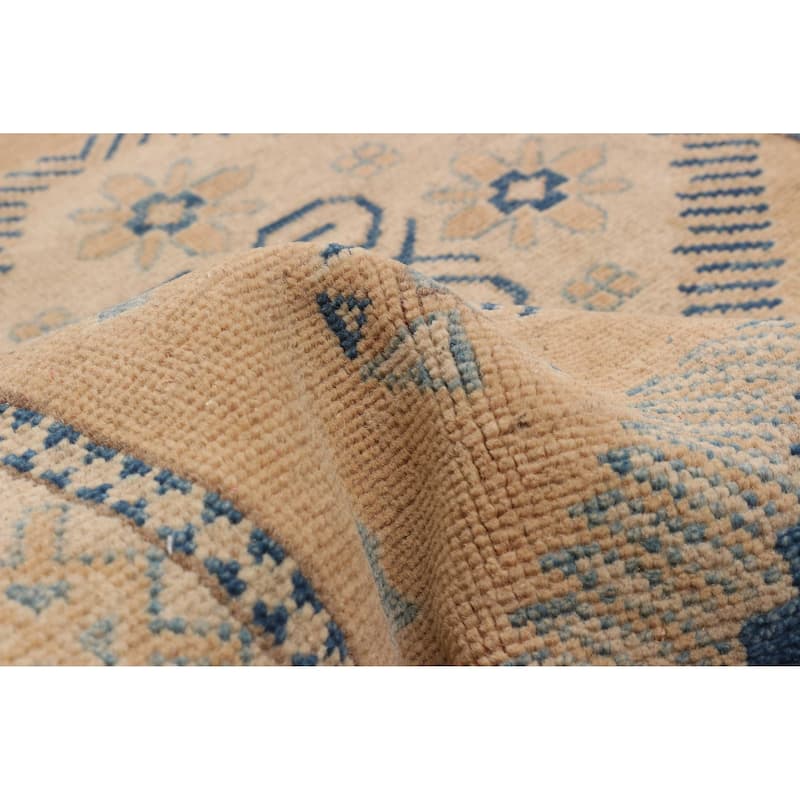 ECARPETGALLERY Hand-knotted Finest Ghazni Tan Wool Rug - 2'9 x 9'10