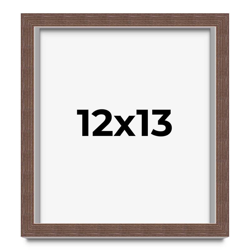 12x13 Shadow Box Frame Brown | 1.125 inches Deep Real Wood Rustic