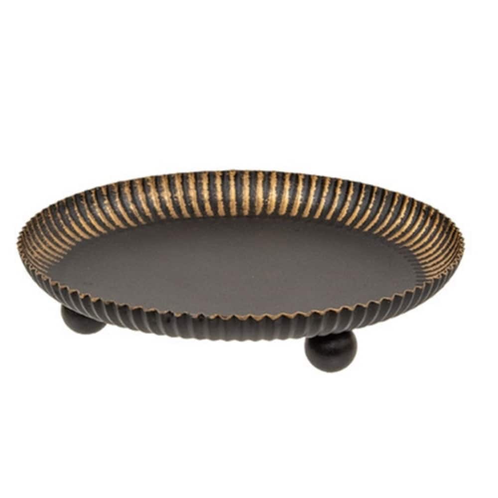Metal Raised Tart Pan with Gold Accents Candle Holder 6x6 in - 6 x 6 x 1.25 in.
