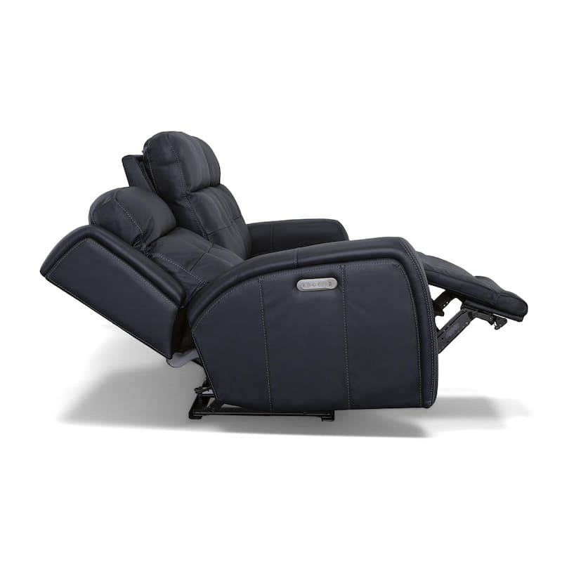 Grant 87" Leather Power Reclining Sofa with Power Headrests by Flexsteel