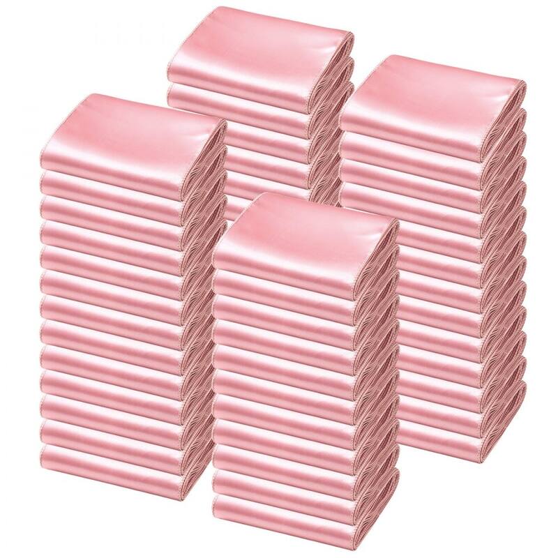 Satin Chair Ribbons for Wedding Reception Adjustable Fit for Folding Banquet and Chiavari Chairs - Rose Gold-100 PCS