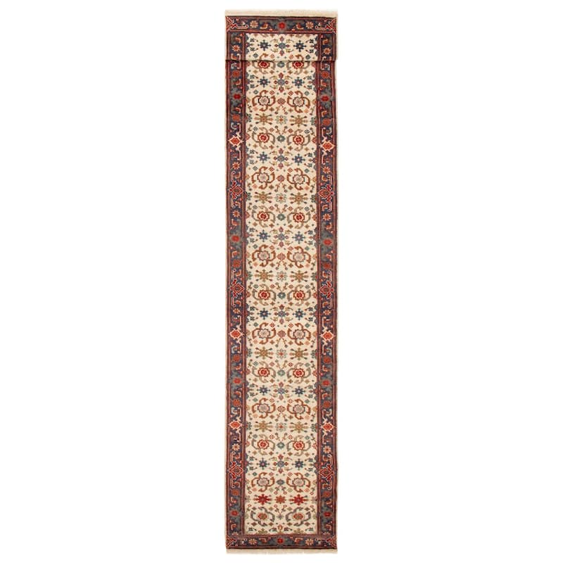 ECARPETGALLERY Hand-knotted Serapi Heritage Cream Wool Rug - 2'6 x 15'9 - Cream - 2'6 x 15'9