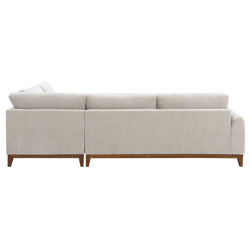 Furniture of America Lurek Mid Century Modern Chenille Sectional Sofa with Chaise.