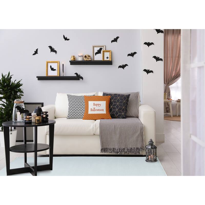 Halloween Happy Halloween Checks Accent Pillow
