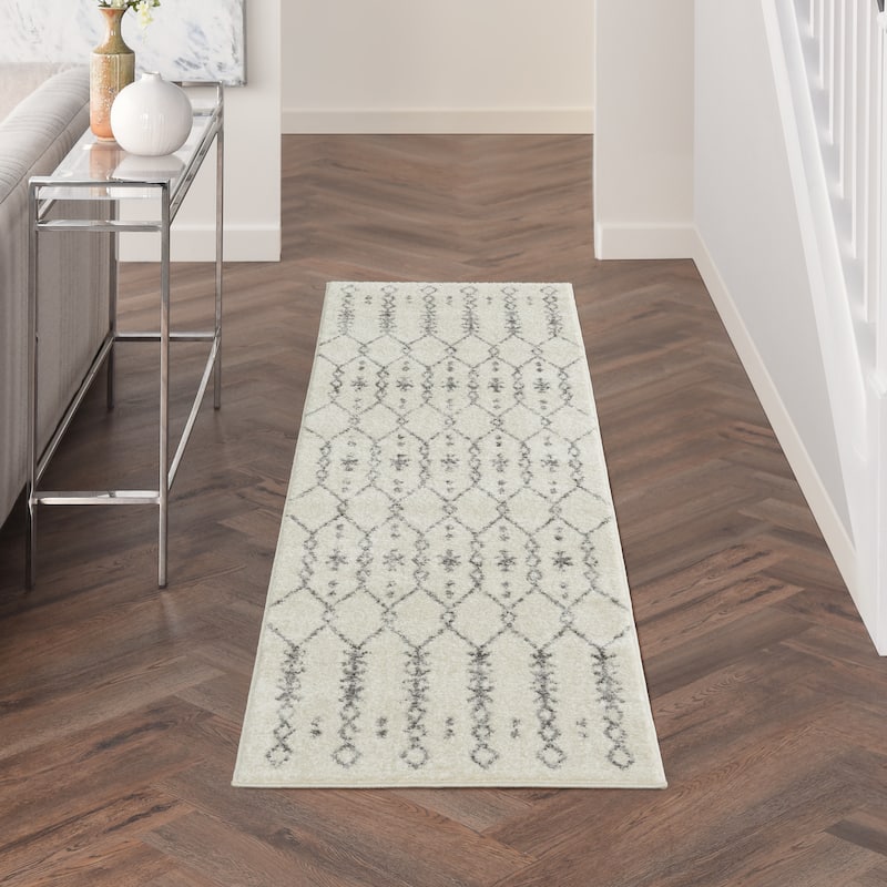Nourison Passion Tribal Geometric Ivory Grey Area Rug