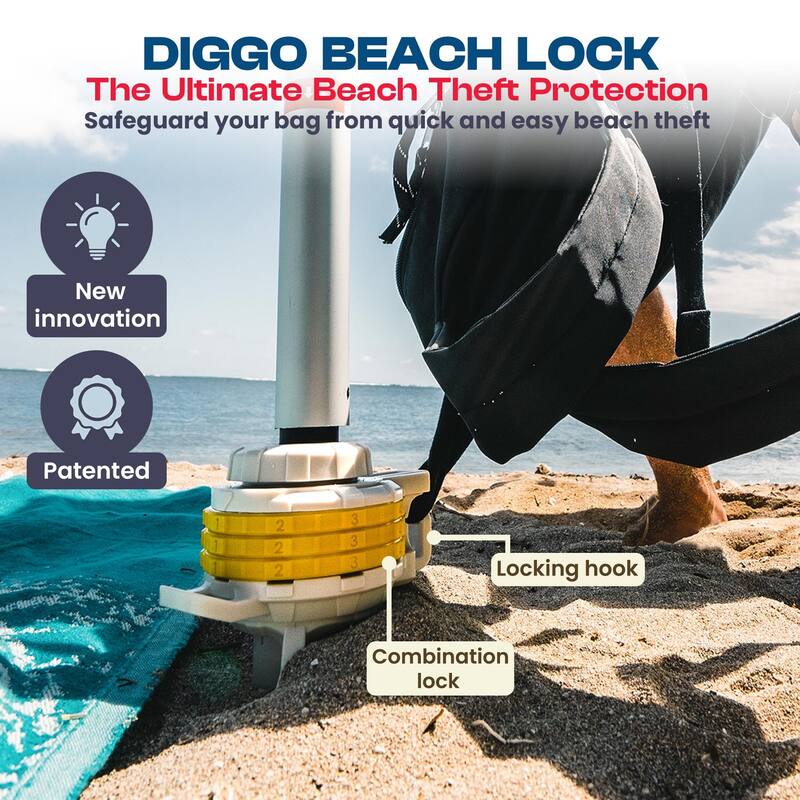 Diggo Dog Stake Beach Anchor - Dog Beach Essentials for All Dog Sizes - 1pc