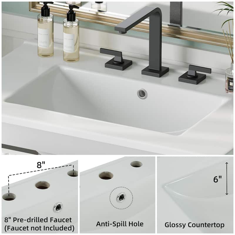 Freestanding Bathroom Vanity with Ceramic Sink