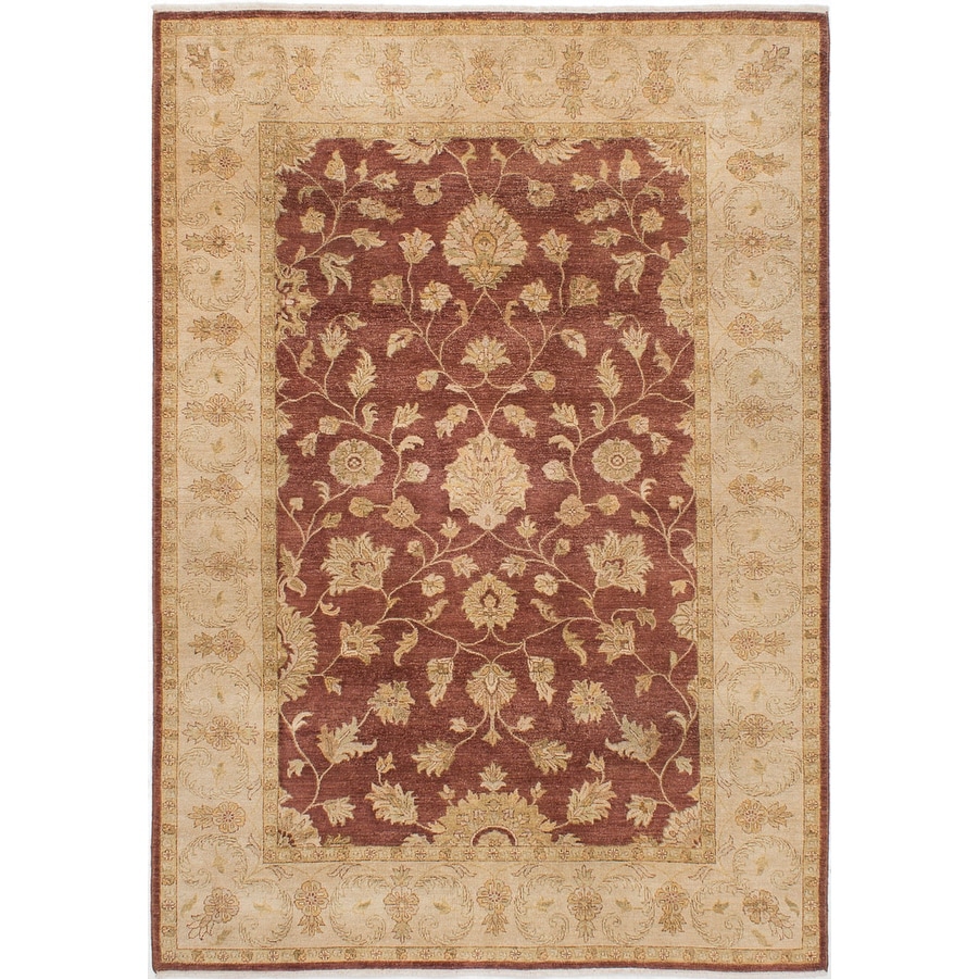 Chobi Twisted Bordered Brown Rug 7'10 x 9'10 eCarpet Gallery Large Area Rug for Living Room Bedroom 356561 Hand-Knotted Wool Rug 