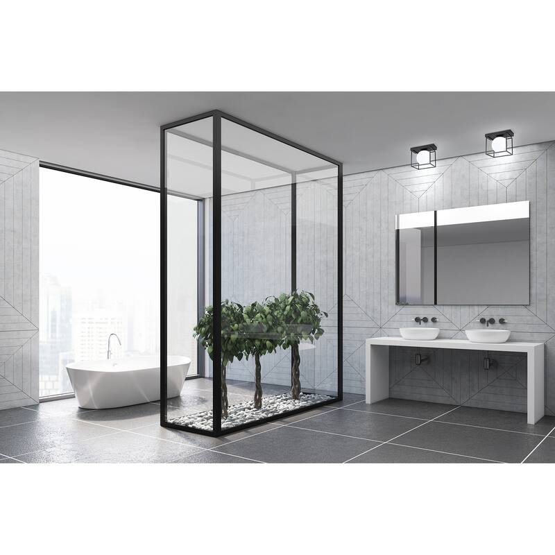 Grayson - 1-Light Ceiling Light - Matte Black Finish and White Glass Shade