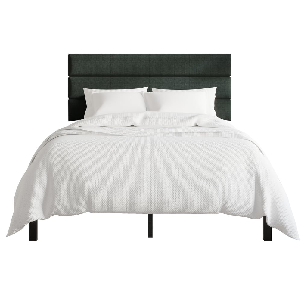 CraftPorch Contemporary Woven Linen Fabric Upholstered Platform Bed