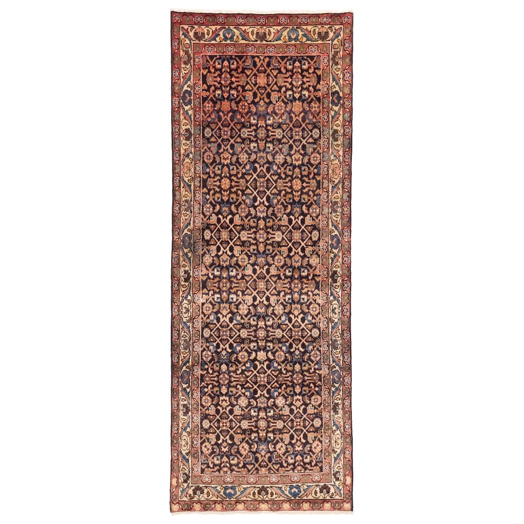 ECARPETGALLERY Hand-knotted Andelz Dark Navy Wool Rug - 3'3 x 8'11