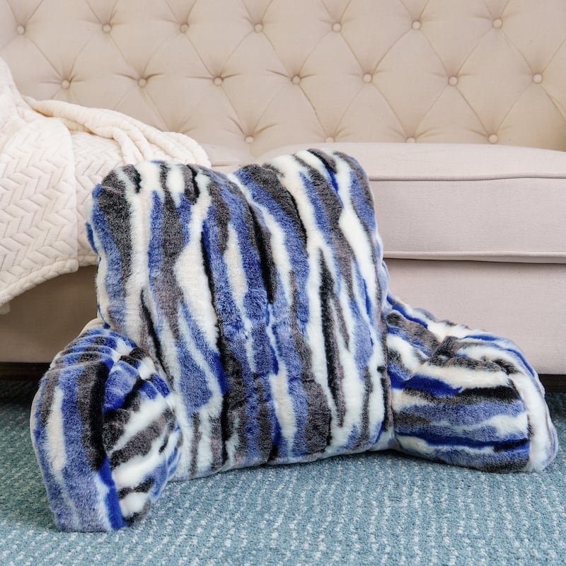 Multi Jacquard FauxFur BedRest, 20" x 18" x 17"