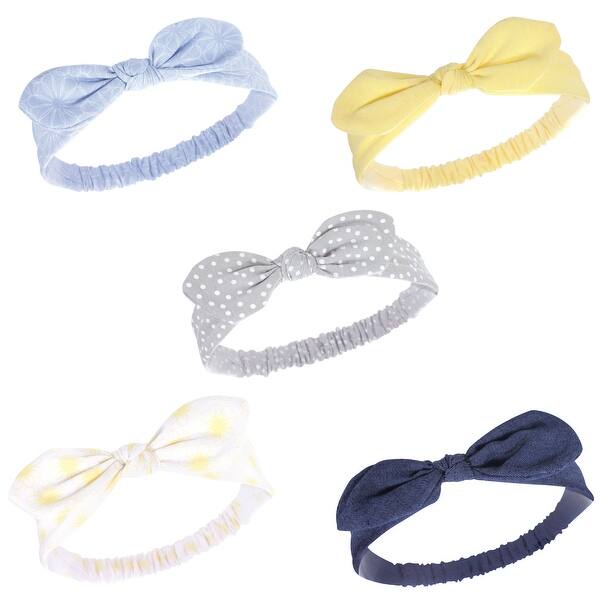 slide 1 of 1, Hudson Baby Infant Girl Headbands 5pk, Yellow Daisy, 0-24 Months - Yellow Daisy Yellow Daisy - 0-24 Months