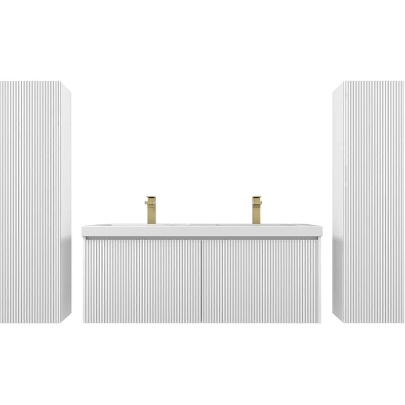 Blossom Positano 48" Floating Double Sink Vanity with Side Cabinets