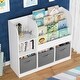 preview thumbnail 9 of 18, White Kids Bookcase Display Stand with 3 Drawers,Toy Storage