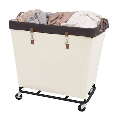 Large Laundry Hamper with Wheels, 320L Canvas Laundry Basket for Hotel, Home, Closet, Dorm