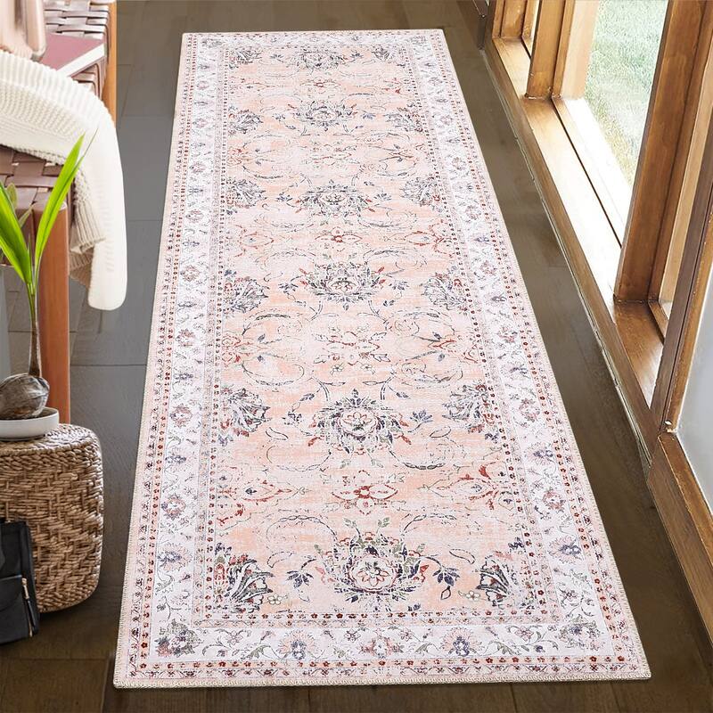 Garvee Boho Rugs Bohemian Rugs Floral Distressed Area Rug