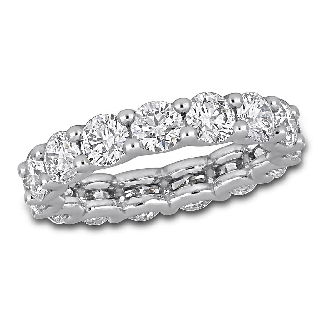 Miadora 4 3/5ct TDW Lab-Grown Diamond Eternity Ring in 18k White Gold