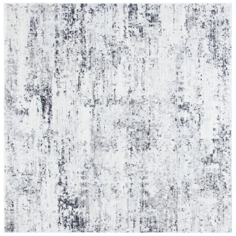 SAFAVIEH Amelia Modern Abstract Rug - 6'7" Square - Ivory/Grey - Square