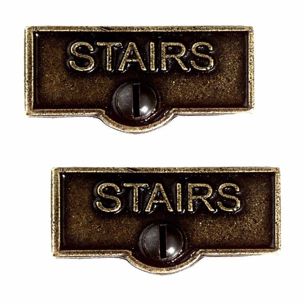 2 Switch Plate Tags Stairs Name Signs Labels Cast Brass Overstock 14047464
