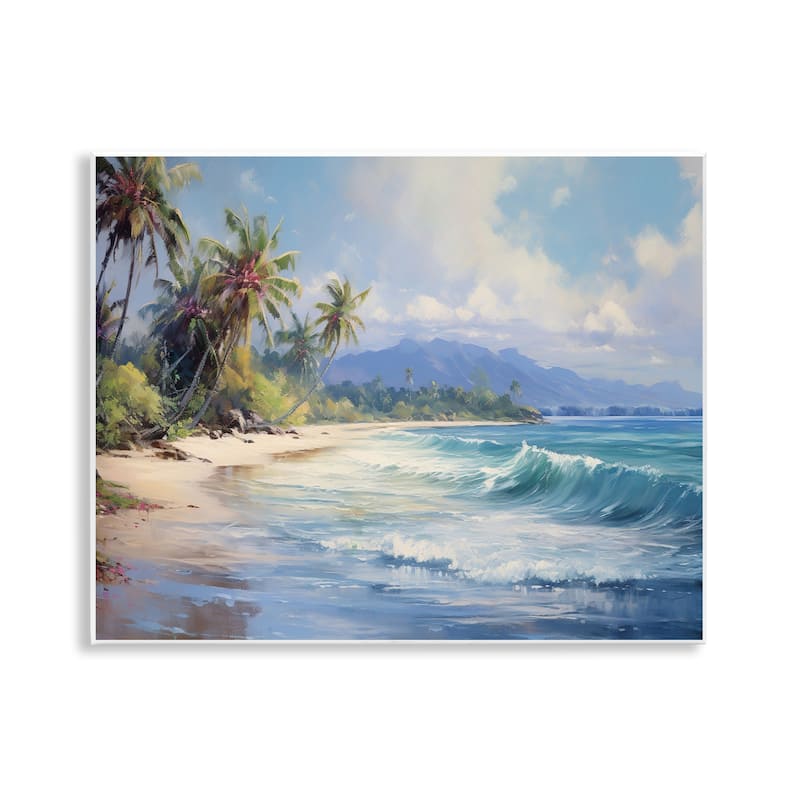Stupell Tropical Coast with Rolling Waves Wall Plaque Art Design By Franklyn Gregory - 14 x 11