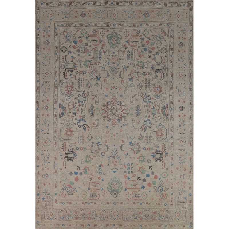 Overdyed Tabriz Persian Area Rug Hand-Knotted Wool Carpet - 7'8"x 10'8"