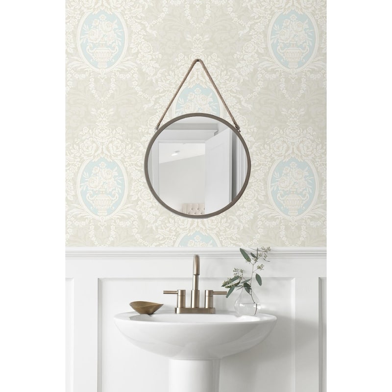 Seabrook Designs Brynn Blooming Cameo Unpasted Wallpaper