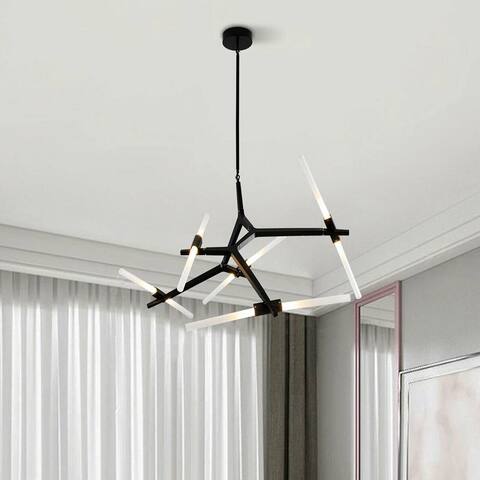 Mid-century Modern Matte Sputnik Chandelier 10 Light Pendant - 55.12"