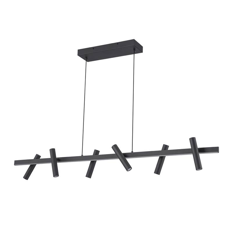 6 Light Modern Industrial LED Track Lighting Kit Industrial Adjustable Linear Spotlights - W47.24"